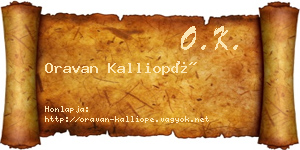 Oravan Kalliopé névjegykártya